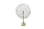 Sleek large silver flower stem décor on polished marble base.