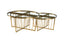Serena coffee table in gold polished frame with clear tempered glass top, contemporary glamour.