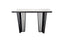 Serena console table with black metal frame and white marble top.