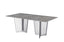 Serena Dining Table silver stainless frame paired with elegant grey marble stone top.