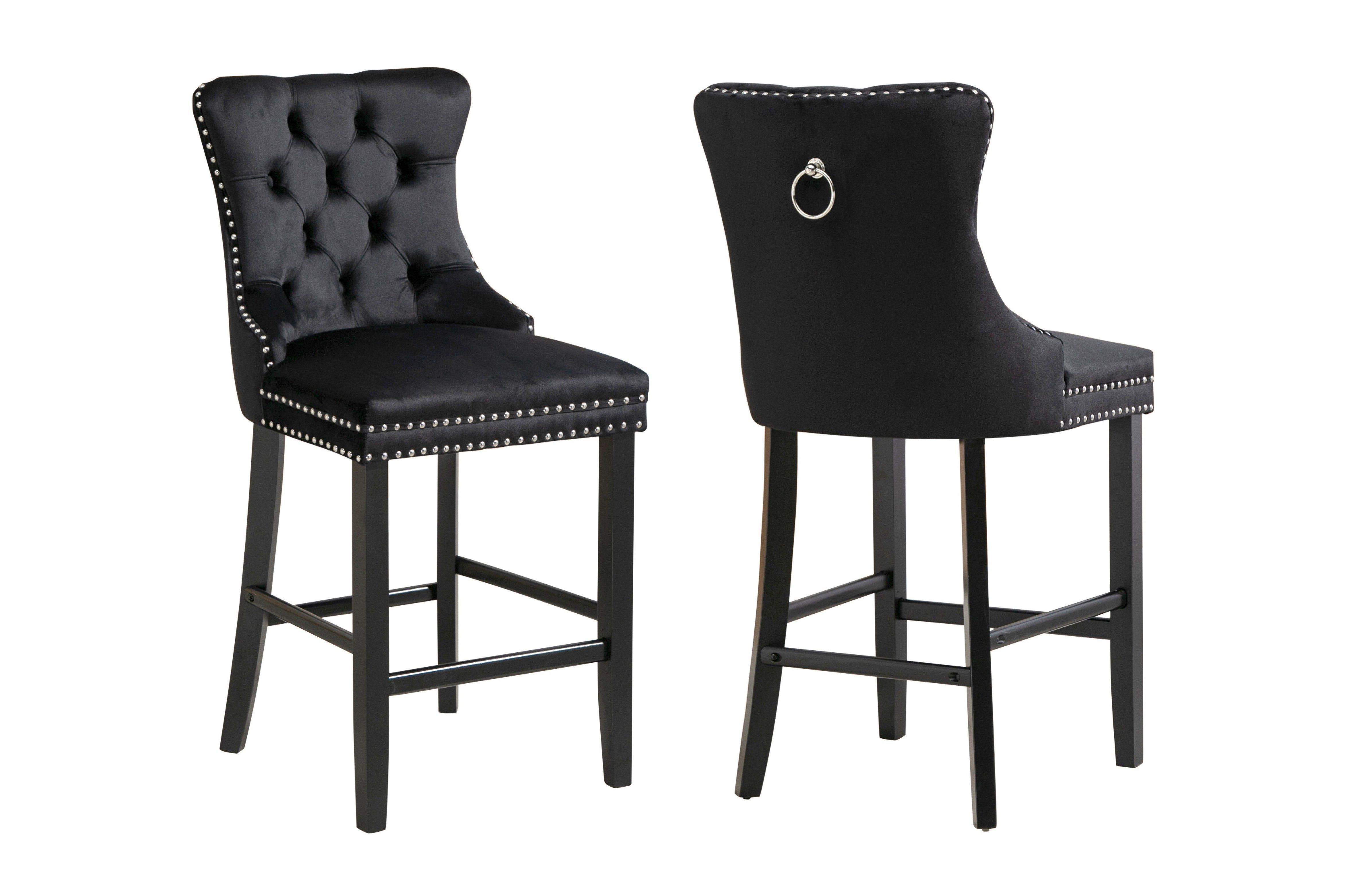 Elegant Collections Sorrento French Provincial Bar Stools Black Grey