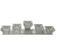 Elegant five-cup crystal tea light holder with faceted cups on a sleek rectangular base.