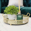 Decorative Tegan tray in gold, styled for elegant modern interiors.