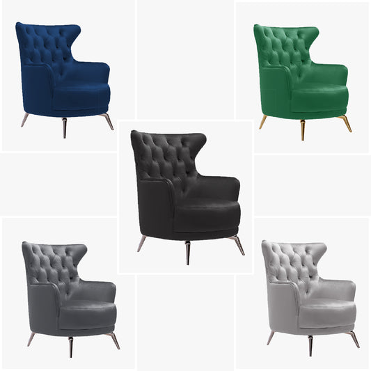 GRAND Tufted Wing Chair - 6 Colours Available