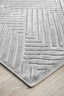 Close-up of York Cindy Silver Rug corner, showing detailed textured design and soft polypropylene pile.