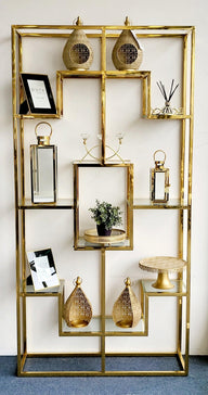 PREORDER Nelson Bookcase Home Decor - Gold - Elegant Collections 