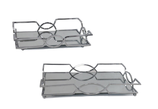 Silver Mirror Rectangle Tray - 2 Sizes Available