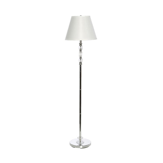 Silver & Crystal White Floor Lamp Home Decor - Elegant Collections 