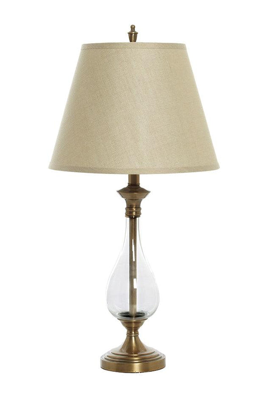 Brass Stem Glass Lamp Home Decor