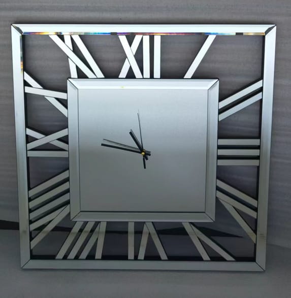 Ultra Lux Unique Silver Mirrored Wall Clock Decorative Wall - Etsy