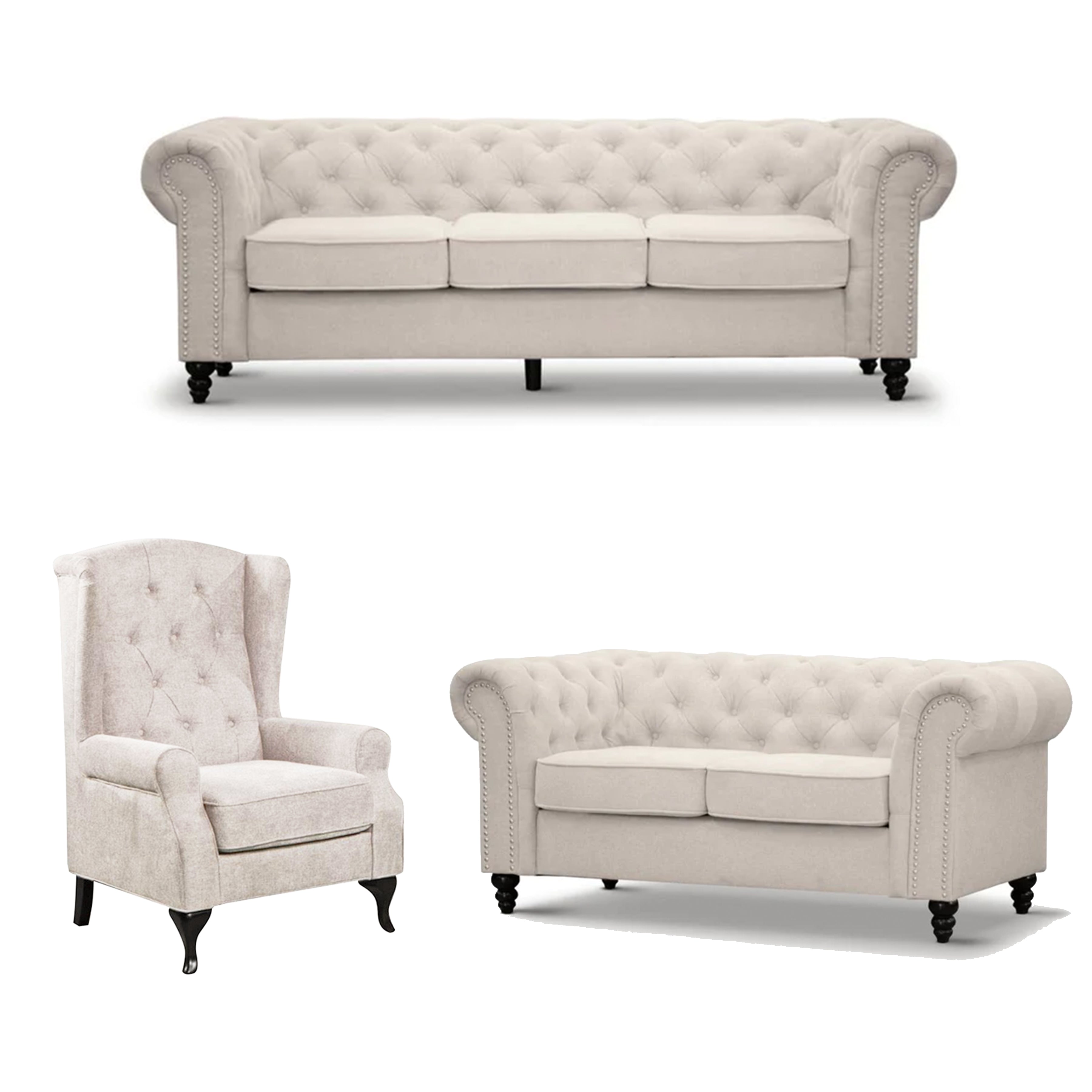 Beige chesterfield chair cheap