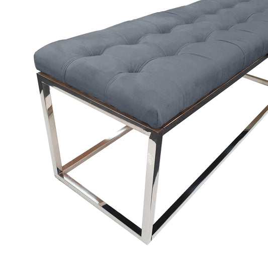 Holly Ottoman - Silver Frame - Elegant Collections 